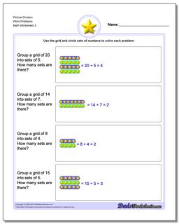 Picture Division Worksheet Word Problems Worksheet