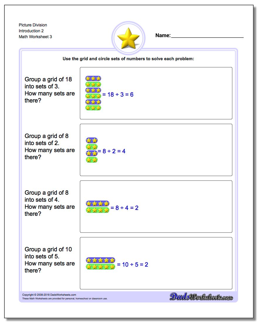 Picture Division Worksheet Introduction 2