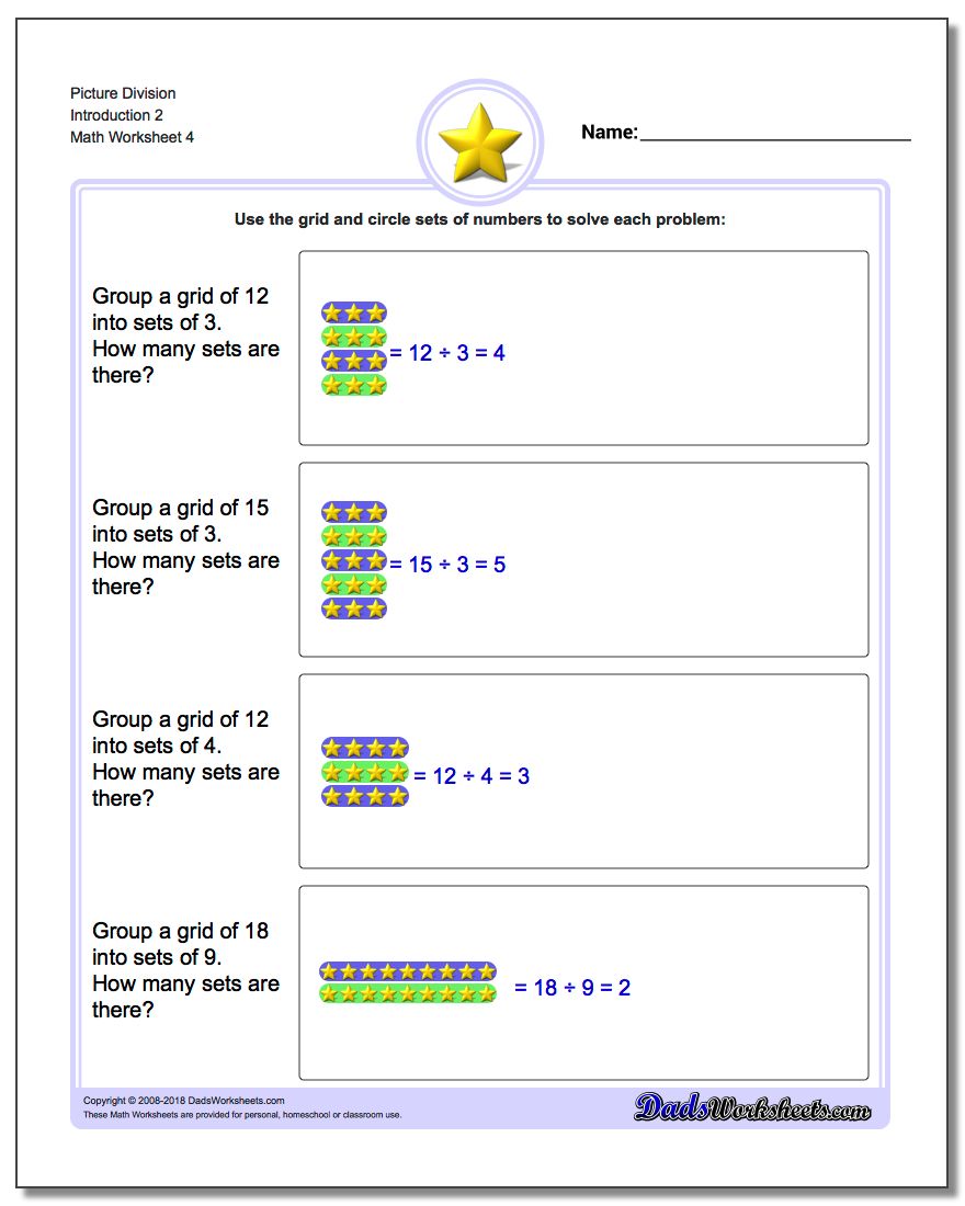 Picture Division Worksheet Introduction 2