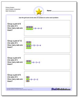 Picture Division Worksheet Word Problem Introduction