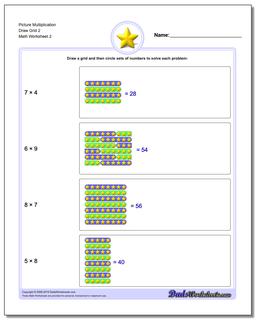 Picture Multiplication Worksheet Draw Grid 2 /worksheets/picture-math-multiplication.html