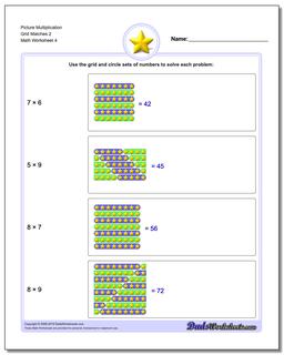 Picture Multiplication Worksheet Grid Matches 2