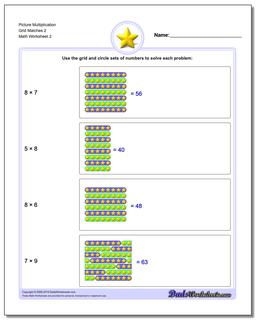 Picture Multiplication Worksheet Grid Matches 2 /worksheets/picture-math-multiplication.html