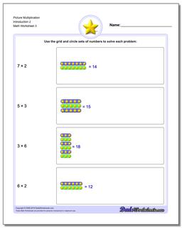 Picture Multiplication Worksheet Introduction 2