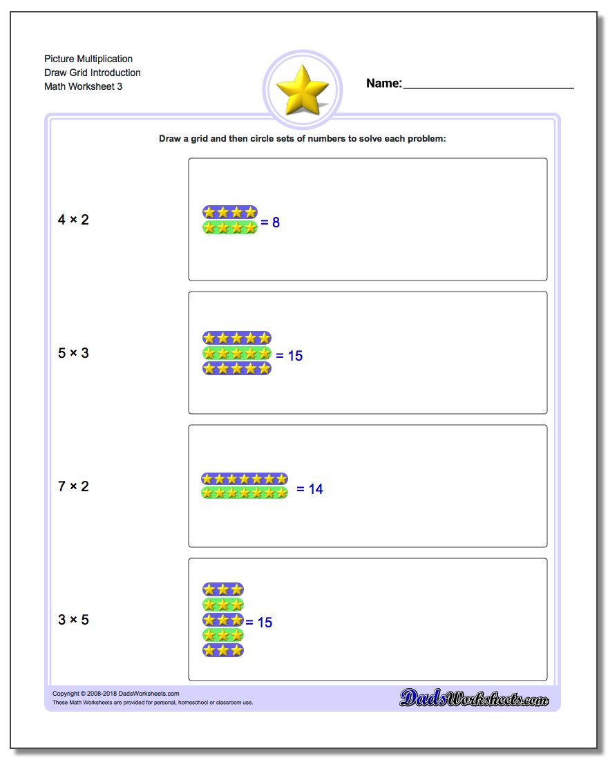 Picture Multiplication Worksheet Draw Grid Introduction