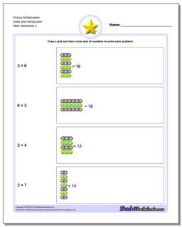 Picture Multiplication Worksheet Draw Grid Introduction