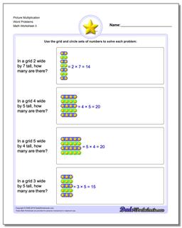 Picture Multiplication Worksheet Word Problems Worksheet