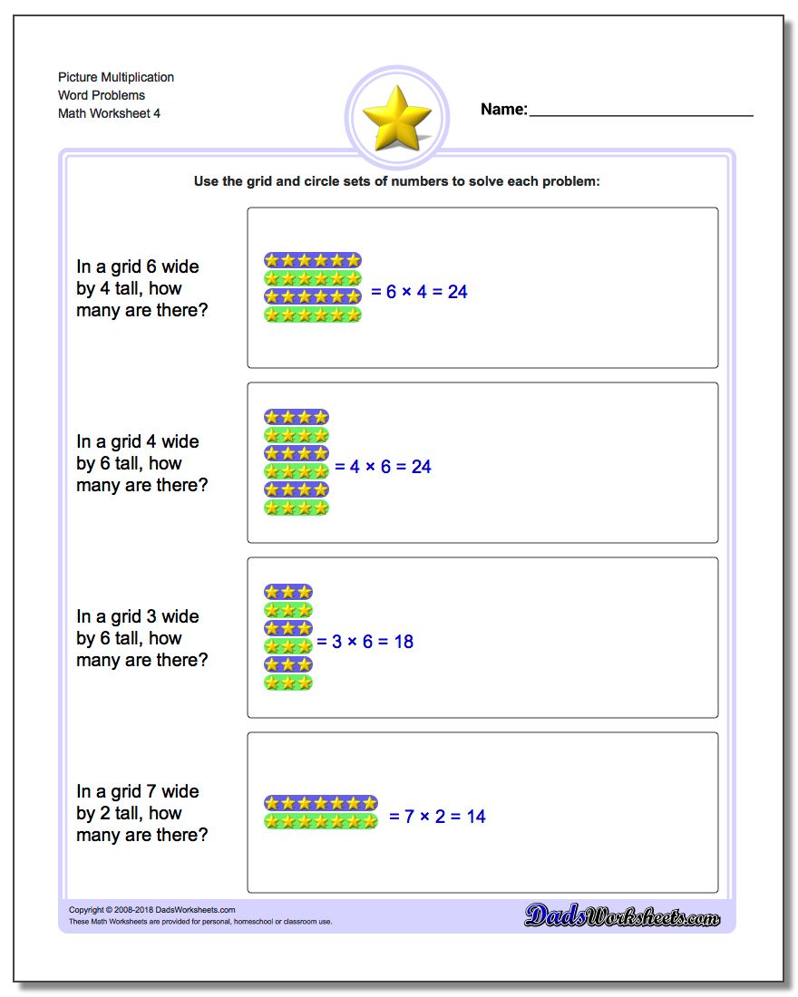 Picture Multiplication Worksheet Word Problems Worksheet