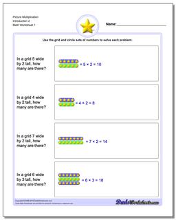 Picture Math Multiplication Worksheet Introduction 2