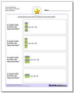 Picture Multiplication Worksheet Word Problem Introduction