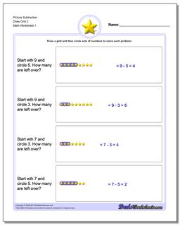 Picture Math Subtraction