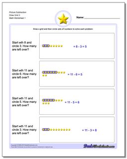 Picture Math Subtraction