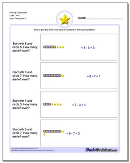 Picture Subtraction Worksheet Draw Grid 3 /worksheets/picture-math-subtraction.html