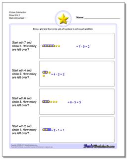 Picture Math Subtraction