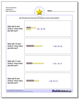 Picture Subtraction Worksheet Subtraction 1