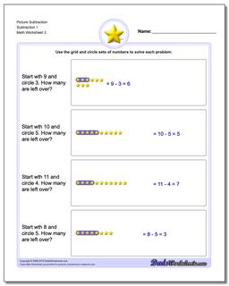 Picture Subtraction Worksheet Subtraction 1