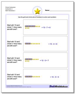 Picture Math Subtraction