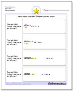 Picture Math Subtraction