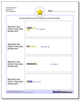 Picture Math Subtraction