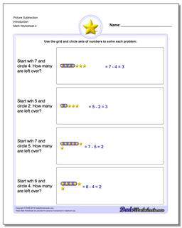 Picture Subtraction Worksheet Introduction /worksheets/picture-math-subtraction.html