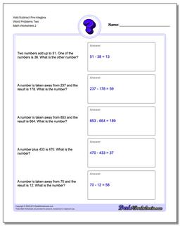 Pre-Algebra Word Problems