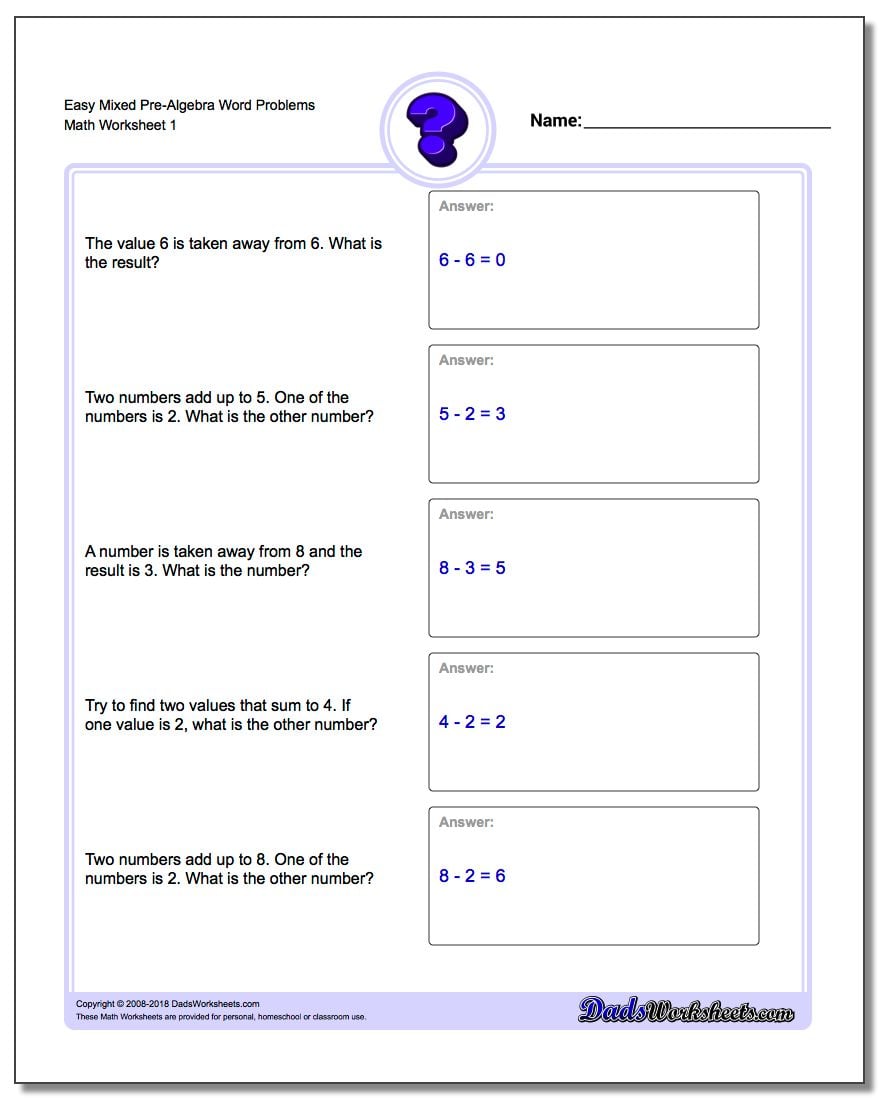 Algebra Chart Problems