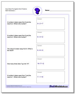 Pre-Algebra Word Problems