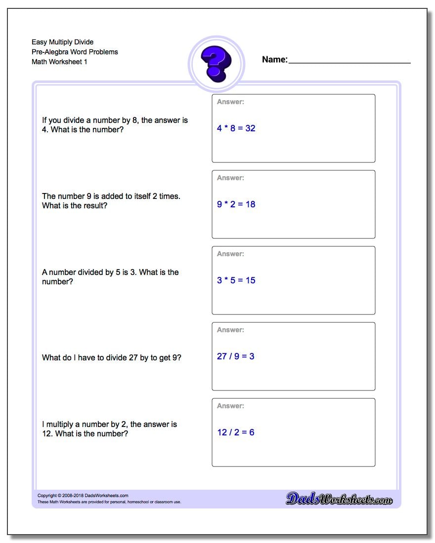 PreAlgebra Word Problems