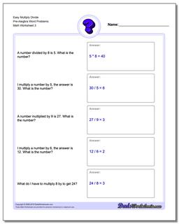 Pre-Algebra Word Problems