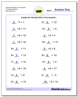 Pre Algebra Worksheets