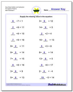 Pre-Algebra Worksheets