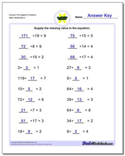 Division Worksheet Pre-Algebra Problems Worksheet /worksheets/pre-algebra.html