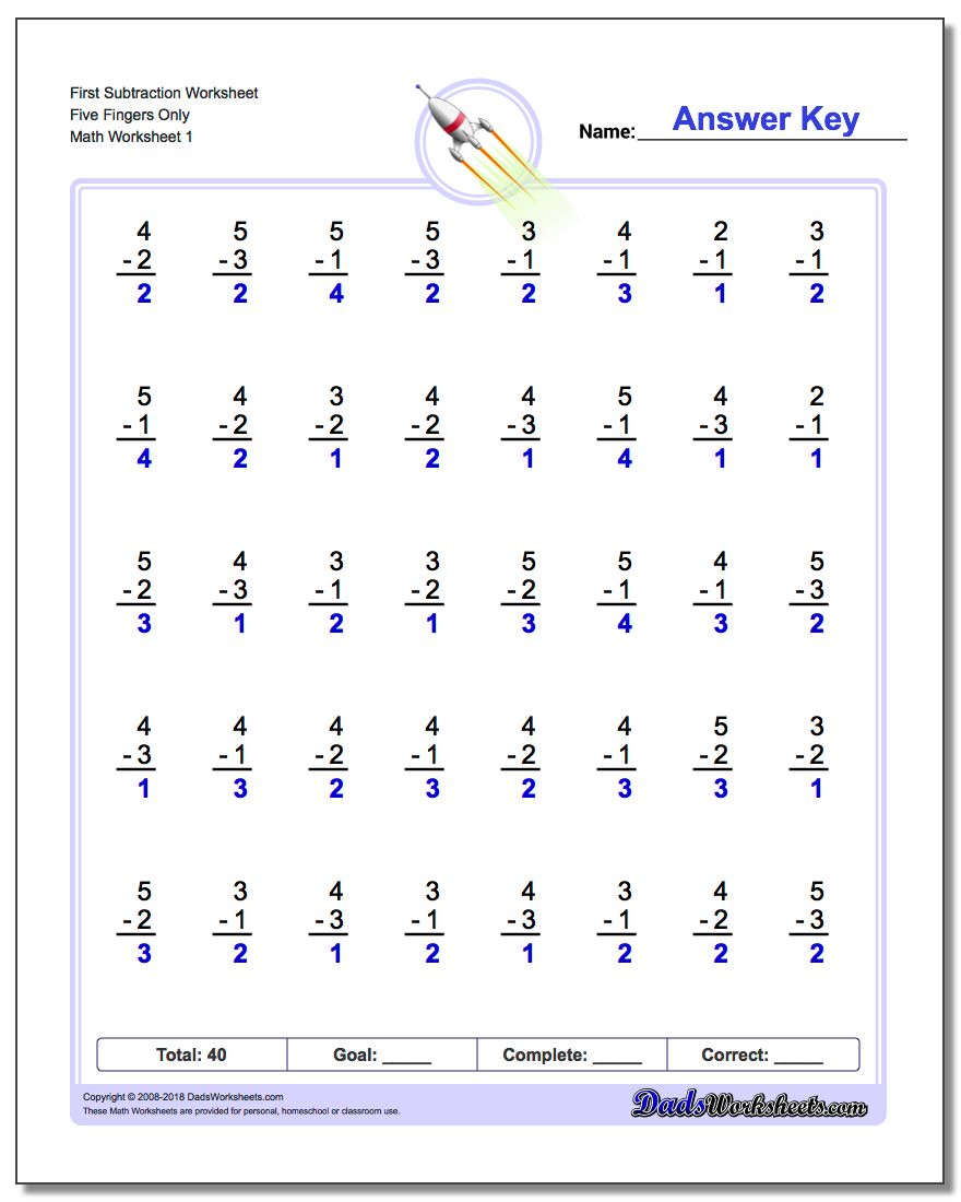 first preschool subtraction worksheet v1