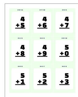 Addition Worksheet Flashcards 1