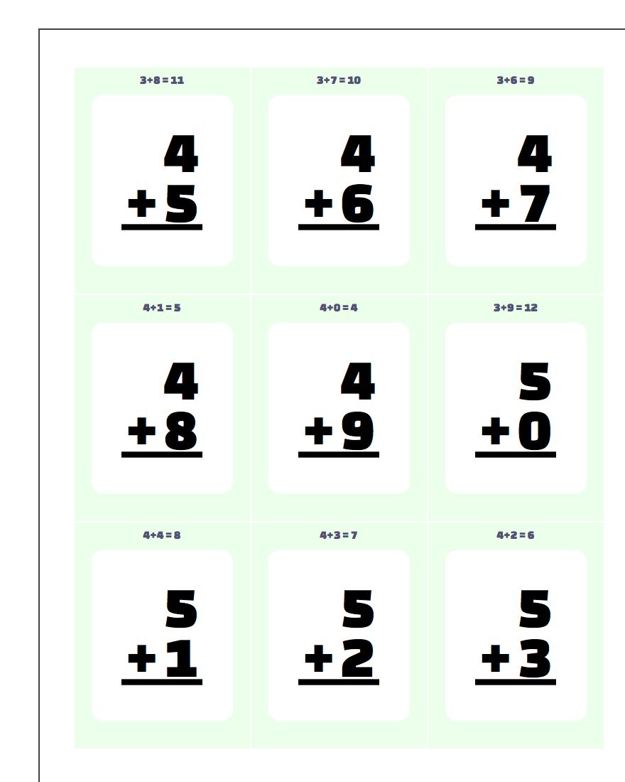 Addition And Subtraction Flash Cards 0 20 Printable Free free-printable-number-flashcards-1-20-printable-templates