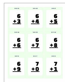 Addition Worksheet Flashcards 1