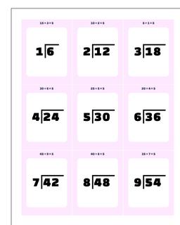 Division Worksheet Flashcards 1