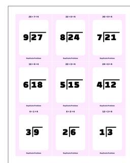 Division Worksheet Flashcards 2