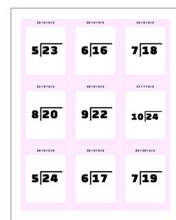 Division Worksheet Remainder Flashcards