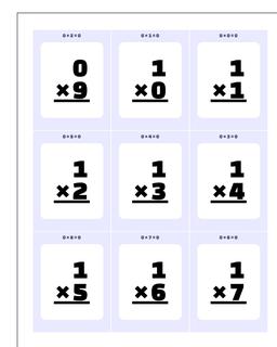 Multiplication Flashcards 1 Printable Flash Cards