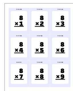 Multiplication Flashcards 2 Printable Flash Cards