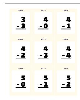 Subtraction Flashcards 1 Printable Flash Cards