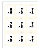 Subtraction Flash Cards