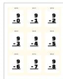 Subtraction Flash Cards
