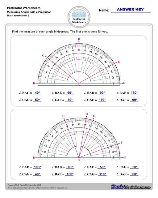 Measuring angles with a protractor worksheets, including blank printable protractor PDFs and detailed instructions on how to use a protractor to measure different types of angles. Measuring Angles With A Protractor V1