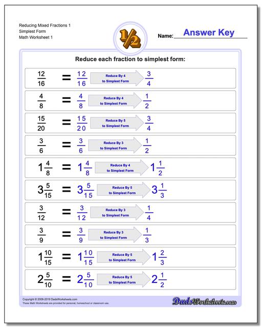 simplest form questions
Reducing Fractions simplest form questions
Reducing Fractions