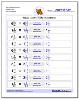 Reducing Mixed Fraction Worksheets 3 Simplest Form Worksheet /worksheets/reducing-fractions.html