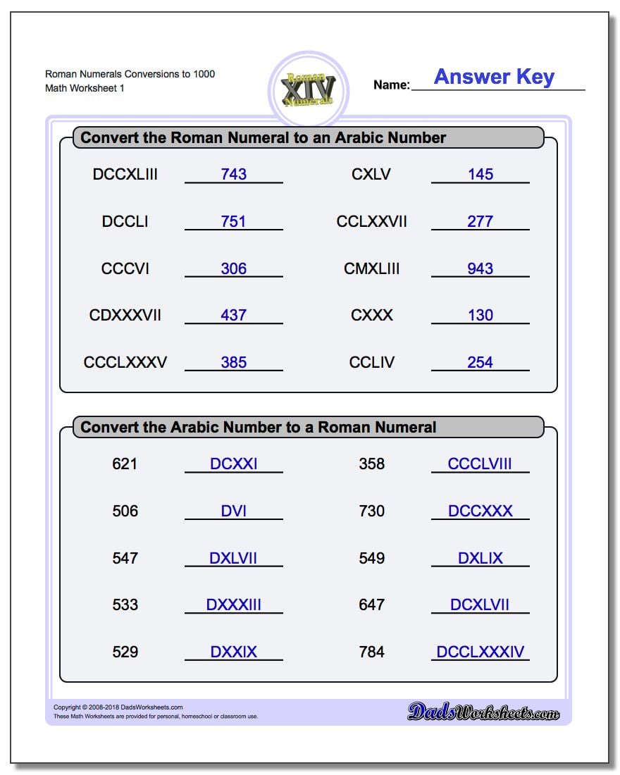 roman-numeral-worksheets