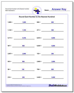 Round Each Number to the Nearest Hundred /worksheets/rounding-numbers.html Worksheet