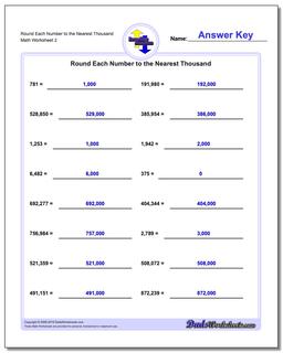 Round Each Number to the Nearest Thousand /worksheets/rounding-numbers.html Worksheet